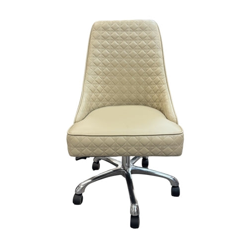 Nail Salon Customer Chair 8117W Hydraulic Swivel Leather PU Khaki