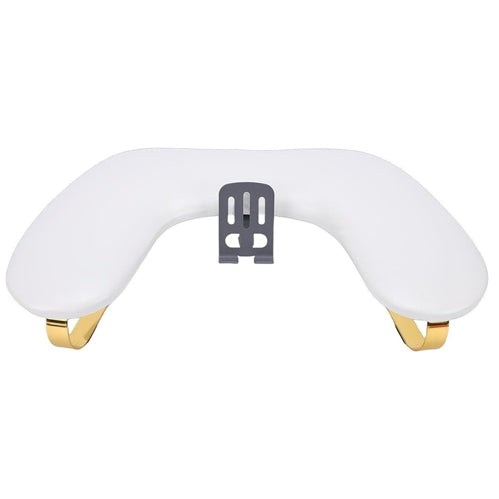Arm Rest U Shaped Nail Manicure Table PU Leather 15° Angle Cushion White