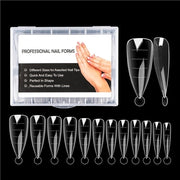 Building Nail Mold Tip Full Cover Extension Dual Forms Acrylic Poly Tap Press On Gel X 120pcs - ST-08
