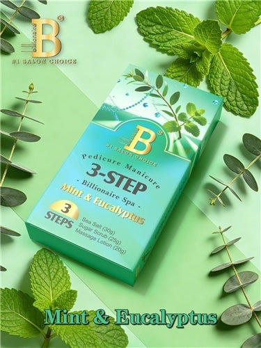Billionaire Spa Nail Pedicure Kit 3 Steps - Mint & Eucalyptus