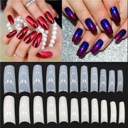 550Pcs Full Cover Clear White Natural French False Acrylic Nail Art Tips UV Gel