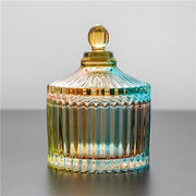 Crystal Dappen Dish Glass Nail Kitchen Acrylic Liquid Powder Jar Container Rainbow Ball Cap 8oz