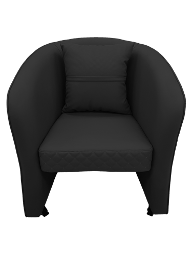 Salon Customer Chair Arm Rest Round 3232 Swivel Leather PU Black