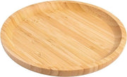 Solid Bamboo Wood Serving Tray Round Nail Manicure Pedicure 35cm