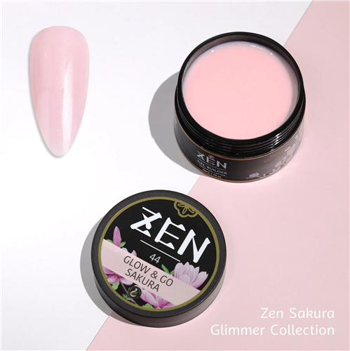 ZEN Builder Hard Gel Nail - #44 Glow&Go sakura - Sakura Glimmer Collection - 50ml