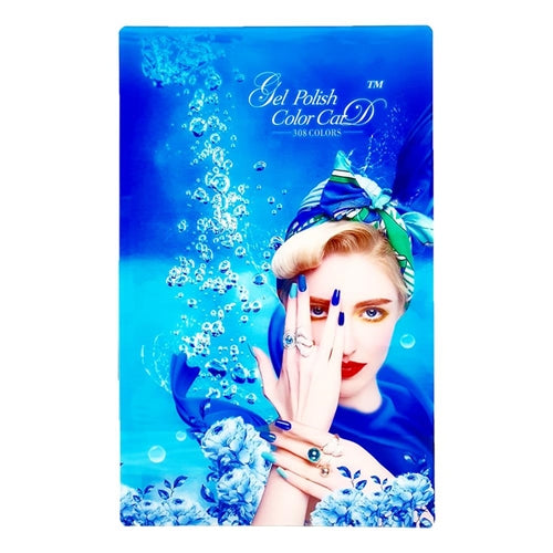 Color Card Book Acrylic Cover Gel Polish Nail Tips Display Swatch Chart 308 Slots