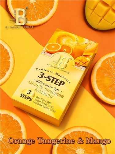 Billionaire Spa Nail Pedicure Kit 3 Steps - Orange Tangerine & Mango