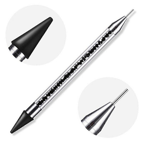 Nail Art Rhinestone Diamond Picker Dotting Nail Dual-ended Gem Pen Crystal Black