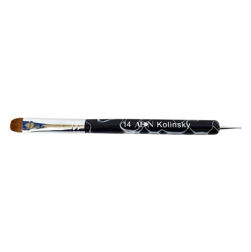 AEON - Nail Kolinsky French Dual Ended Brush Size 14 Dotting Tool (Black)