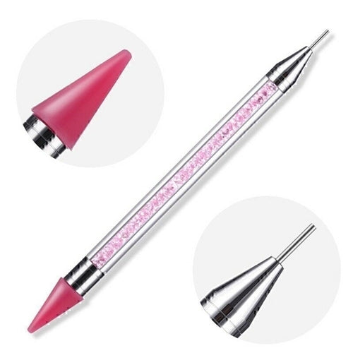 Nail Art Rhinestone Diamond Picker Dotting Nail Dual-ended Gem Pen Crystal Red