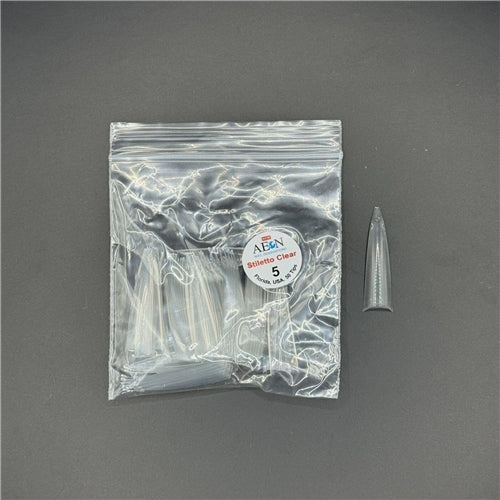 AEON - Stiletto Clear Nail False Tips Extension Refill Size 5 (50pcs)