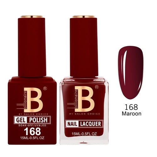Billionaire 168 Maroon - Imperial Collection Gel & Lacquer Duo 15ml
