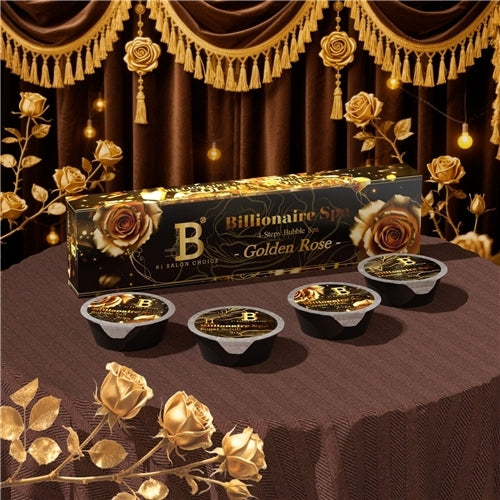 Billionaire Bubble Spa Nail Deluxe Pedicure Kit 4 Steps - Golden Rose