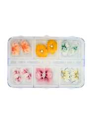 3D Acrylic Flowers Nail Art Charm Handmade, Mixing Designs of Summer Flower 12pcs