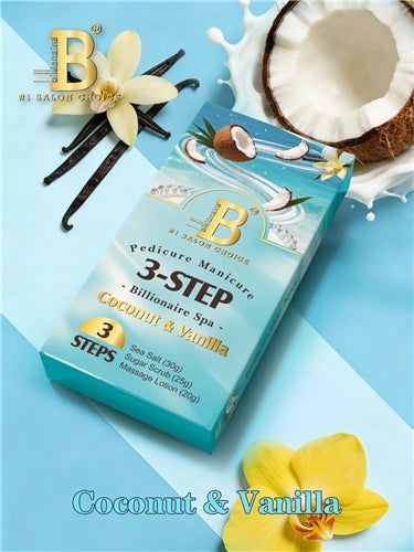 Billionaire Spa Nail Pedicure Kit 3 Steps - Coconut & Vanilla