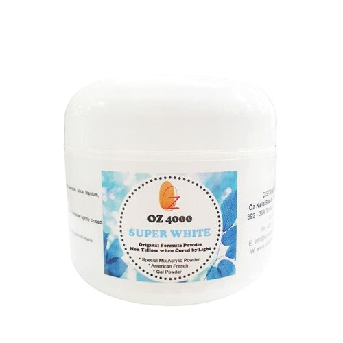 OZ 4000 Special Mix Acrylic Powder - Super White 2oz (56g)