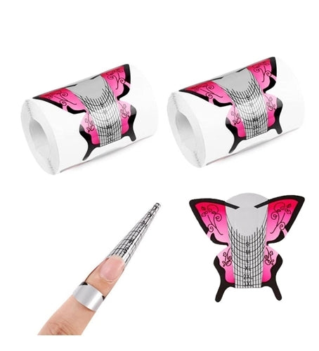 500Pcs Nail Forms Stickers YC-09 Quick Extension UV Gel Polish Tips Guide Art