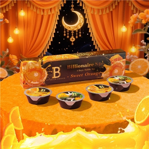 Billionaire Bubble Spa Nail Deluxe Pedicure Kit 4 Steps - Sweet Orange
