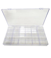 Empty Clear Square Diamond Rhinestone Nail Box Gem Jewellery 21 Spaces