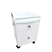 Pedicure Trolley Cart White - AC8P-S Short (Holder Inside)