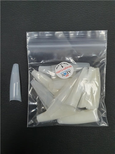 AEON - Straight Coffin Nail False Tips Extension Refill Size 1 (50pcs)