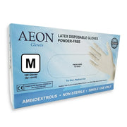 AEON - Vitals Easy Fit Latex Powder Free Gloves Size M Medium 100pcs