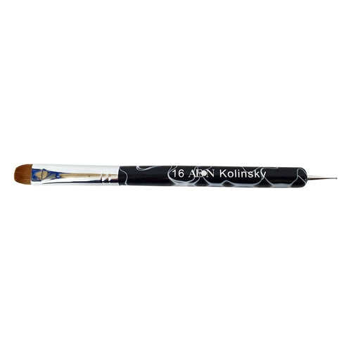 AEON - Nail Kolinsky French Dual Ended Brush Size 16 Dotting Tool (Black)