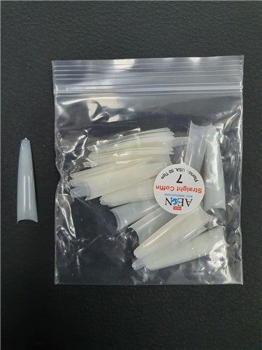 AEON - Straight Coffin Nail False Tips Extension Refill Size 7 (50pcs)