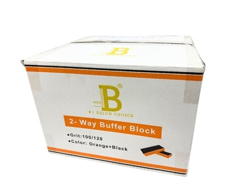 Billionaire - Nail Buffer Block 2 Way Slim Orange Black 100/120 1000pcs