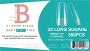 Billionaire Soft Gel Tips Box Nail False Fake 3 Extra Long Square - 360pcs