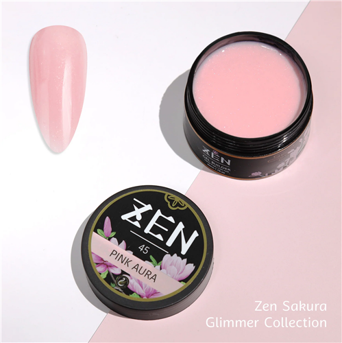 ZEN Builder Hard Gel Nail - #45 Pink Aura - Sakura Glimmer Collection - 50ml